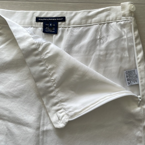 Ralph Lauren Golf Ivory & Brown Stretch Cotton Skirt - Picture 5 of 10
